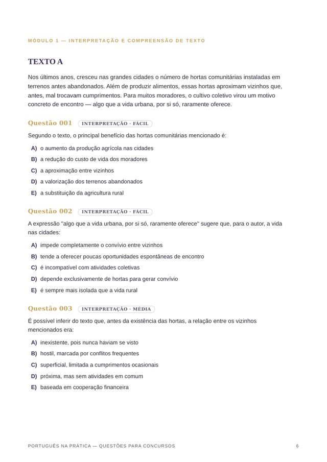 Preview de página de questões do ebook